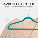 HOUSE DAY Mint Green Velvet Hangers 60 Pack, Non Slip Clothes Felt Hanger Heavy - Image 5
