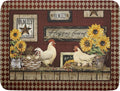 Vintage Rooster Dish Drying Mat 18x24 Inch Farmhouse Chicken Dish Drainer Pad by Giwawa