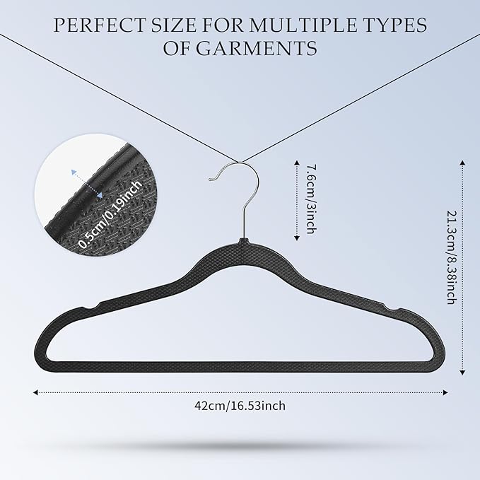 Plastic Coat Hangers 50-Pack, Space Saving Closet Hangers - Image 4