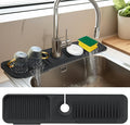 24 Inch Kitchen Sink Splash Guard，5°Slope Fast Draining Silicone Mat by Unknown