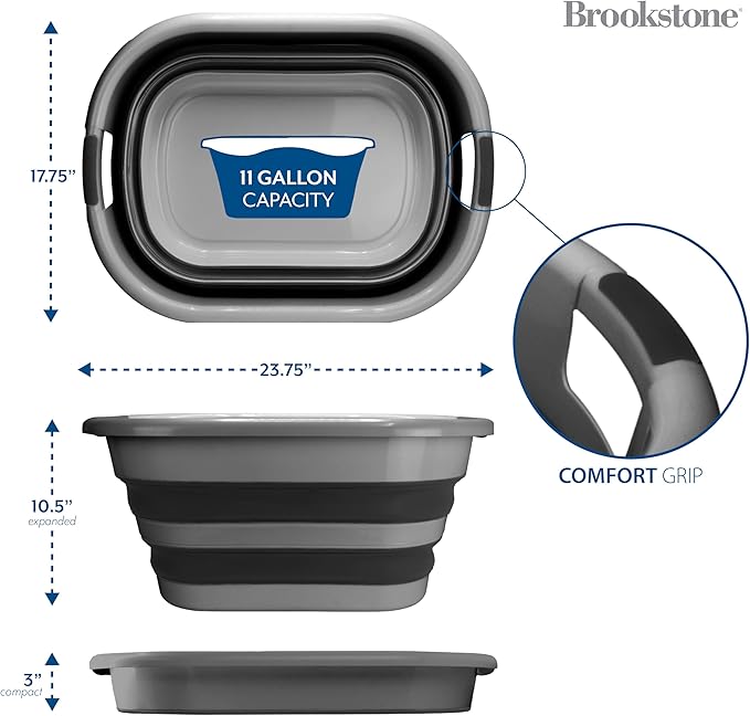 BROOKSTONE Collapsible Laundry Basket Set, Modern Extra Large Collapsible - Image 6