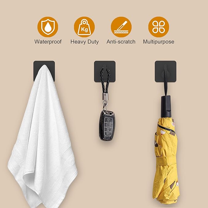 6 Pcs Adhesive Wall Hooks for Hanging - Image 3