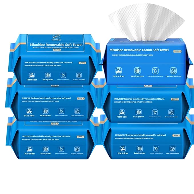 Disposable face towel, MIXUISEE thick and soft face towels, 100% cotton facial by MIXUISEESkincareFlagshipSto