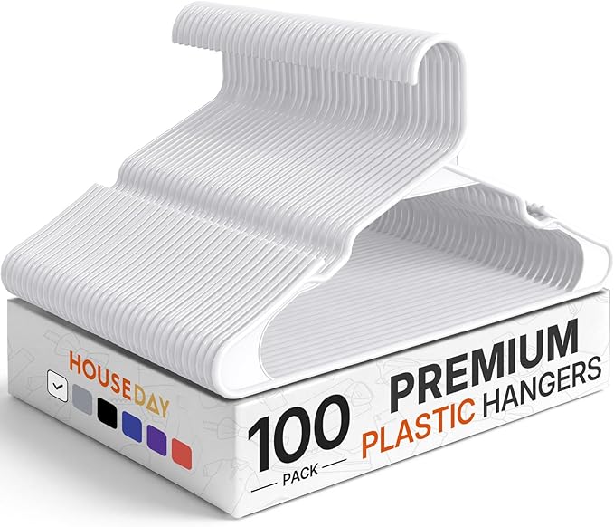 HOUSE DAY Plastic Hangers 100 Pack by HOUSEDAY