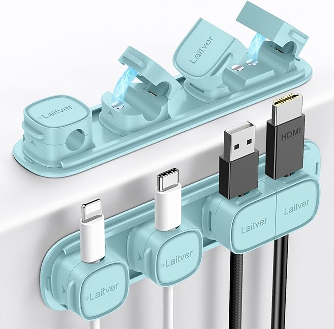 6 Pack Magnetic Cable Clips, Laitver Cord Organizer Holder Strong Adhesive Desk by Unknown