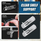 Biaungdo 12 Pcs Plastic Locking Shelf Support Pegs, 6mm Clear Cabinet Shelf - Image 4