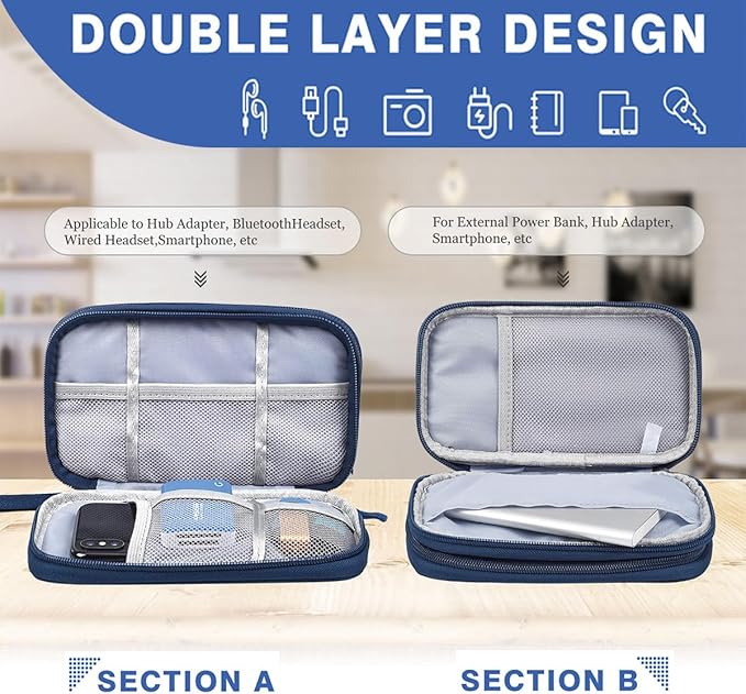 Electronic Bag Travel Cable Accessories Bag Waterproof Double Layer Electronics - Image 7