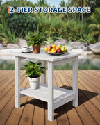 GarveeLife Poly Lumber Rocking Chair Outdoor Set of 4 with 2 Side Table - HDPE High Back Porch Rocker Chairs for Adults - All Weather Resistant Furniture for Patio - White - Image 5