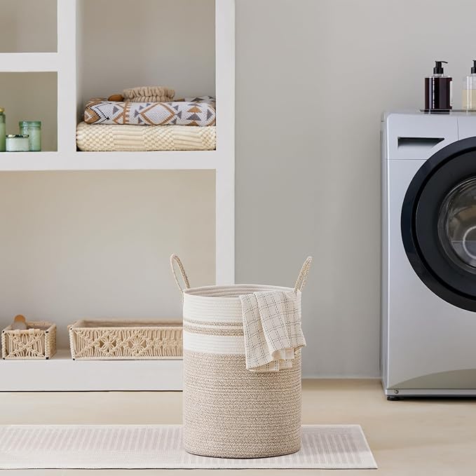 VIPOSCO Tall Laundry Hamper, Woven Rope Storage Basket - Image 7