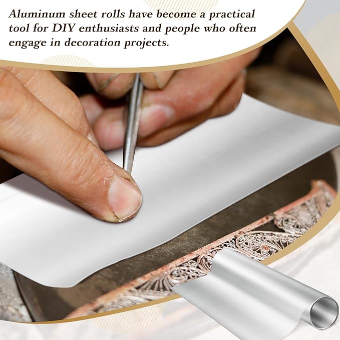 1 Roll Widen Aluminum Metal Crafts DIY Foil 18 Inch x 10 ft x 0.1 mm Thick - Image 3