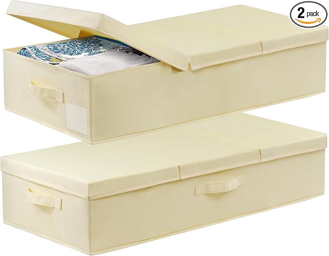 Large Wedding Dress Preservation Box, 2 Pack Underbed Storage Containers by Punemi
