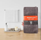 12 Pack Washcloths | Multicolour 100% Cotton Extra Absorbent Face Towels | Soft - Image 2