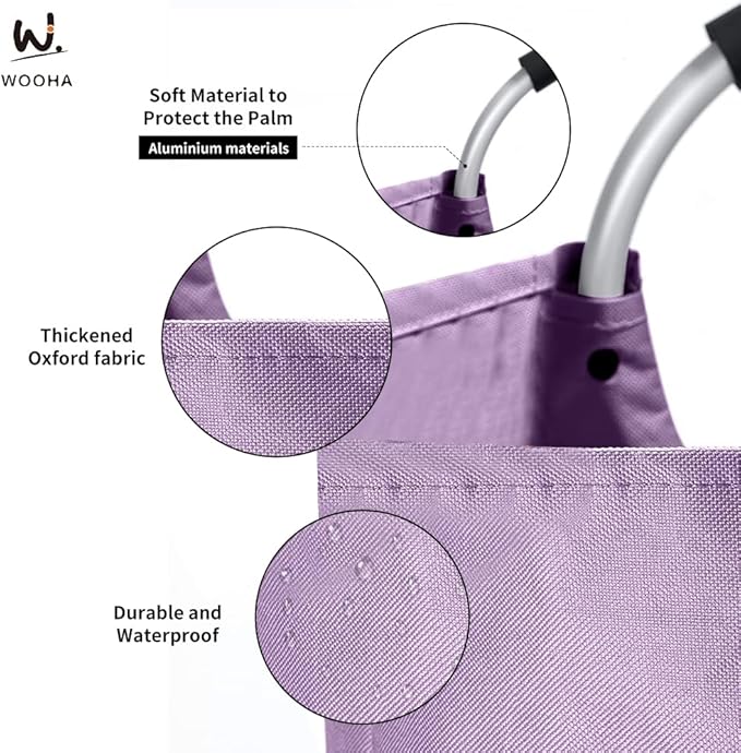 WOOHA Laundry Basket, Laundry Hamper, Collapsible Folding Clothes Hamper - Image 4