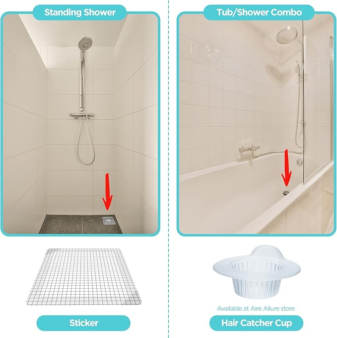 25 Pack Disposable Shower Drain Hair Catcher Mesh Stickers - Image 5