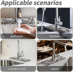 Kitchen Sink Splash Guard，Black-white checkered- Faucet Mat Sink Gadgets-Super - Image 7
