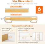 Lifewit 2.4" High 6 Pack Bamboo Drawer Dividers 45-55cm/17.5-22" Adjustable - Image 3