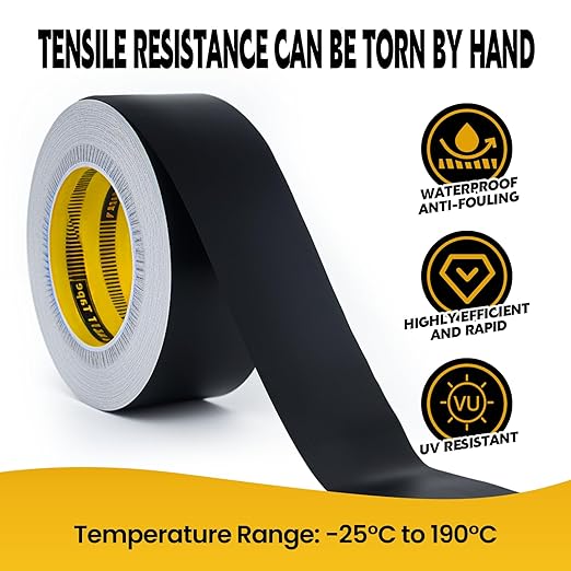 LLPT Aluminum Black Foil Tape 2 Inches x 55 Yards 3.94 Mil Heavy Duty Adhesive - Image 2