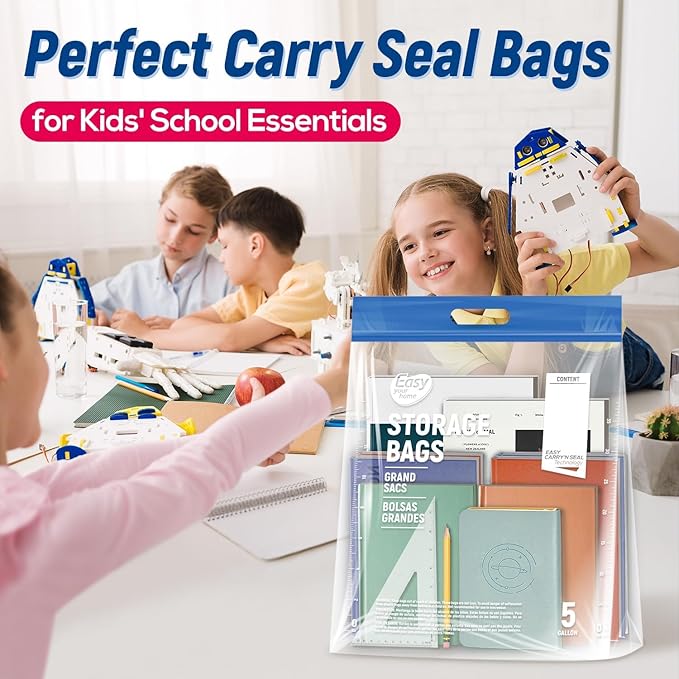 5PCS 5 Gallon Zipper Lock Plastic Bags - Image 5