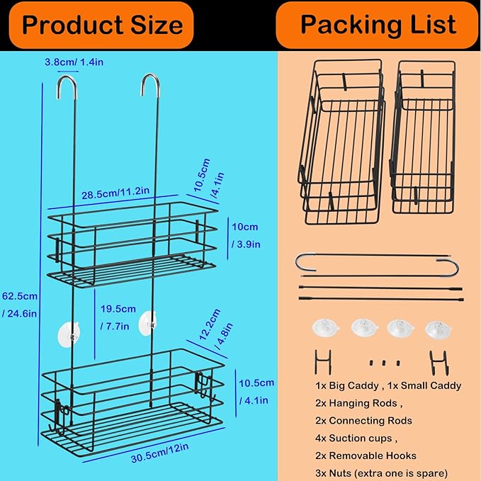 Shower Organizer Hanging Shower Caddy - Image 6