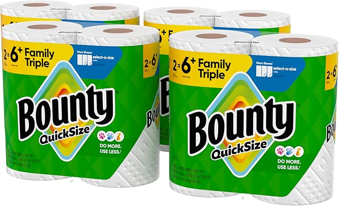 Bounty Quick-Size Paper Towels, 8 Family Triple Rolls = 27 Regular Rolls - Image 11