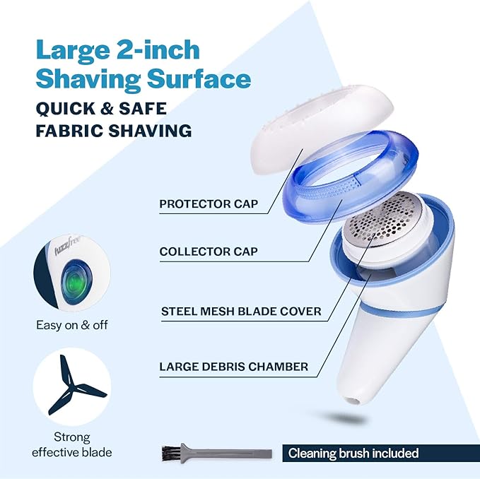 Fuzz Free Electric Fabric Shaver, Rechargeable Lint Remover, Fuzz Pill Clothing - Image 2