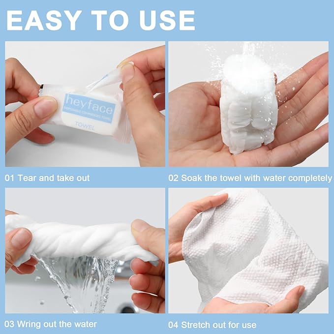 Compressed Towels Tablets 50 Bulk Set Disposable Compressed Washcloths - Image 5