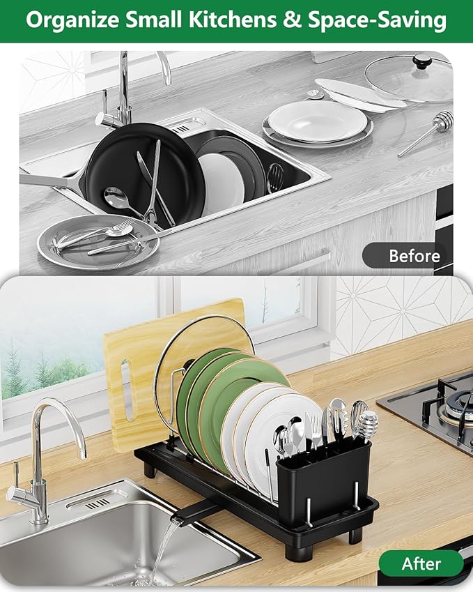 Small Dish Drying Rack, Compact Dish Rack - Image 7