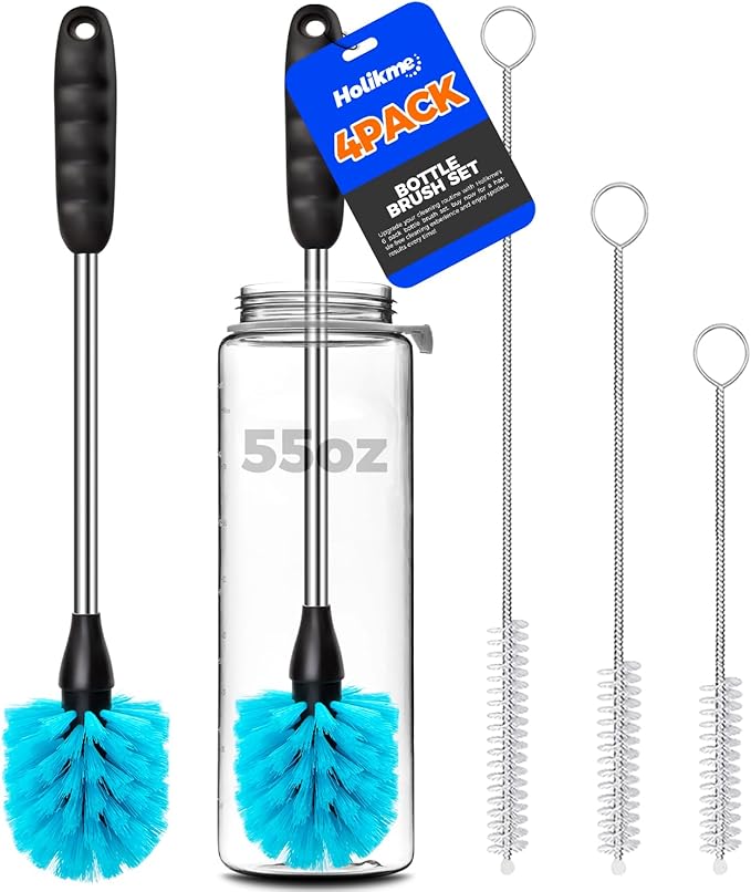 Holikme Bottle Brush Cleaner Set, 3 Straw Cleaner Brush, Bottle Cleaning Brush by Holikme