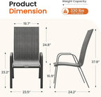 JEAREY Patio Dining Chairs Set of 4, Outdoor Stackable Dining Furniture Set, All Weather Dining Set for Lawn, Garden, Backyard, Poolside, Deep Gray - Image 3