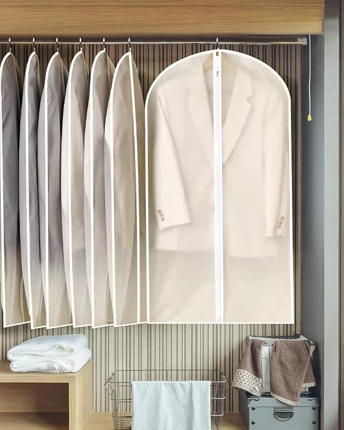 Clear Garment Bags for Hanging Clothes 12 Packs Suit Bags for Closet Storage - Image 7
