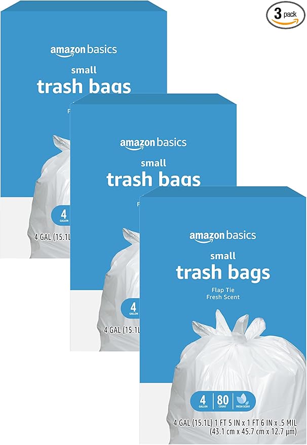 Amazon Basics Trash Bags, 4 Gallon by AmazonBasics