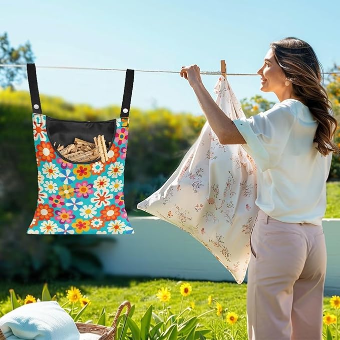 Clothespin Bag, Hanging Laundry Bag, Hanging Storage Organizer - Image 2