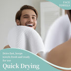Microfiber Waffle Face Towels, 2 Pieces, Fast Drying, Lint Free 430 GSM - Image 5