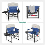 SUNNYFEEL Heated Camping Directors Chair, Heavy Duty,Oversized Portable Folding Chair with Side Table, Pocket for Beach, Fishing,Trip,Picnic,Lawn,Concert Outdoor Foldable Camp Chairs - Image 7