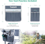 TomCare Garden Kneeler Seat Garden Bench Garden Stools Foldable Stool with Tool Bag Pouch EVA Foam Pad Outdoor Portable Kneeler Christmas Gardening Gifts for Women Men,Large 21.65"x10.62"x18.89",Grey - Image 6