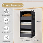 3-Shelf Hanging Closet Organizer and Storage, Foldable Hanging Closet Shelves - Image 3