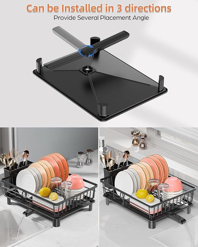 Dish Drying Rack for Kitchen Counter, Stainless Steel Drainer Anti Rust - Image 3