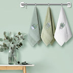 3 Pcs Eucalyptus Hand Towels Farmhouse Embroidered Botanical Bathroom Decor - Image 4