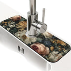 Kitchen Sink Splash Guard，Dark-floral Faucet Mat Sink Gadgets-Super Absorbent by ZHUZHISHAN