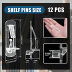 Biaungdo 12 Pcs Plastic Locking Shelf Support Pegs, 6.9mm Clear Cabinet Shelf - Image 2