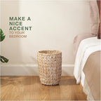 2-Pack White Wicker Trash Cans - Image 3