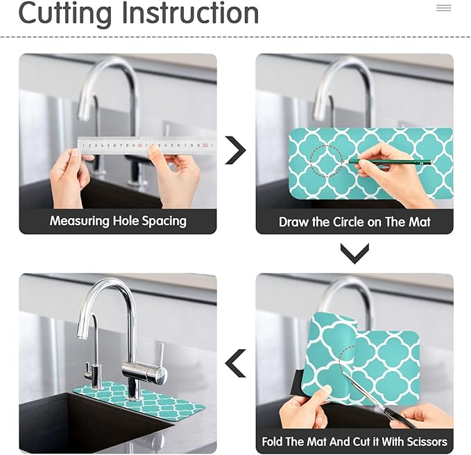 Kitchen Sink Splash Guard 2 PCS 14.7 Inch Sink Faucet Mat Splash Guard - Image 4