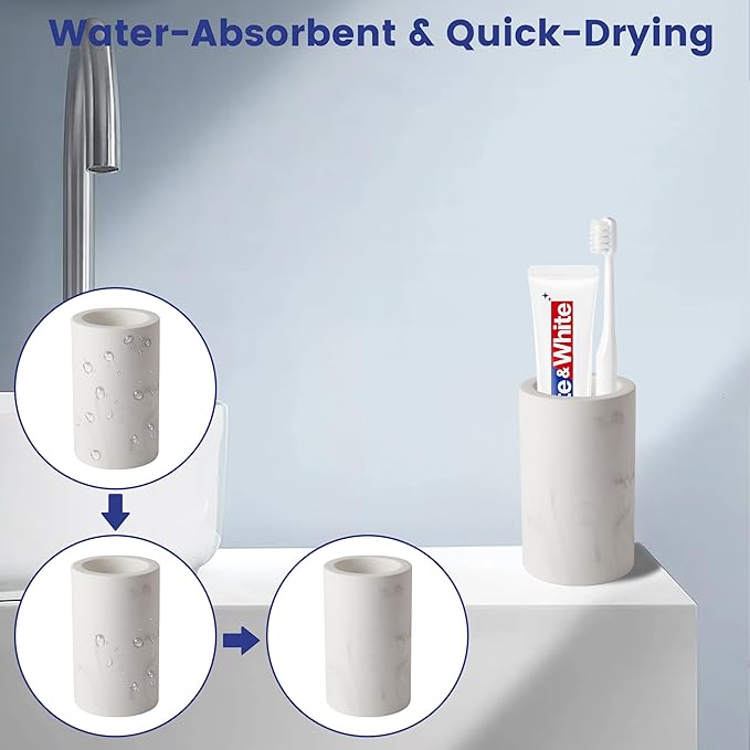 Diatomite Toothbrush Holders for Bathrooms, Electric Tooth Brush and Toothpaste - Image 5