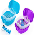 2 Pack Denture Case Dental Mouthguard Case, Denture Bath Box Cleaning by Keedolla