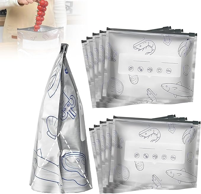 Reusable Aluminum Foil Sealable Storage Bags, 2025 New Resealable Vacuum Zipper by Flkaskf