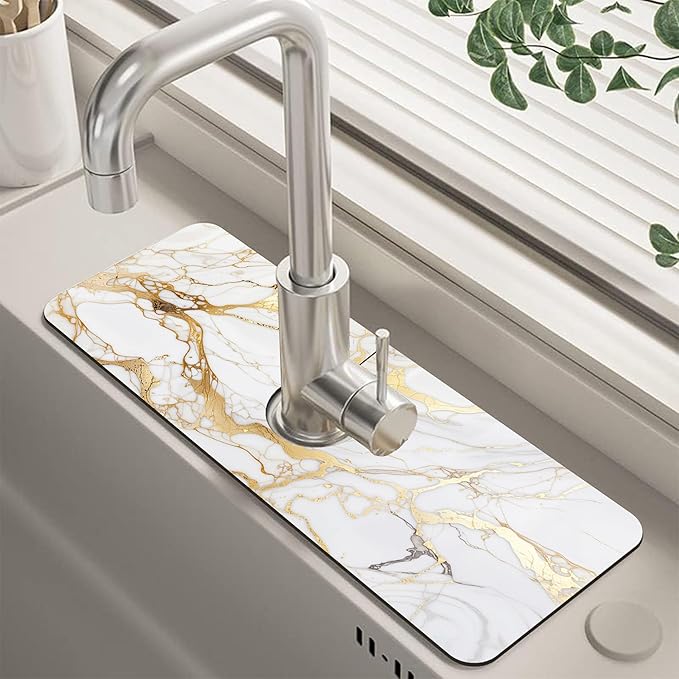 Kitchen Sink Splash Guard Faucet Mat Super Absorbent Fast Drying Mat Guard by Unknown