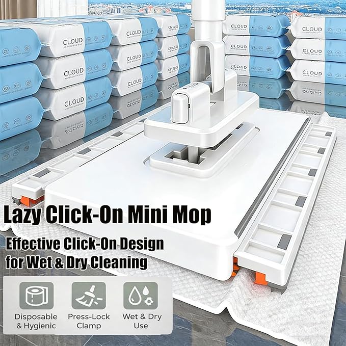 Snap Grip Mini Mop, Clever Zero Touch Cloth Changing Mini Mops, 39 Inch - Image 2