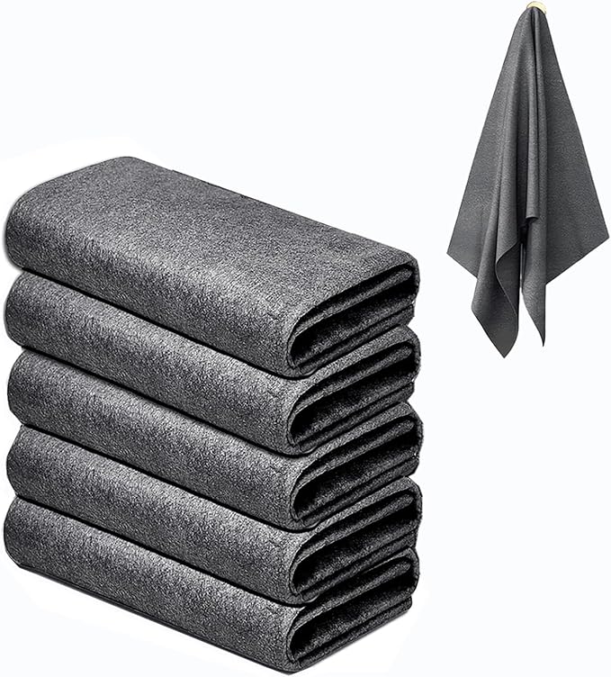5pcs 9×7 Inches Real Magic Cloth Thickened Magic Cleaning Cloth Microfiber by BOOLUU