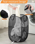 Durable Collapsible Laundry Baskets, Upgrade Foldable Pop Up Hamper - Image 3