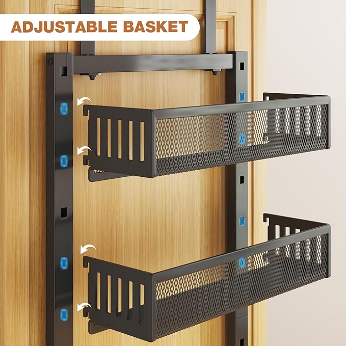 Pantry Door Organizers and Storage, 6-Tier Large Metal Heavy-Duty Frame Over - Image 8